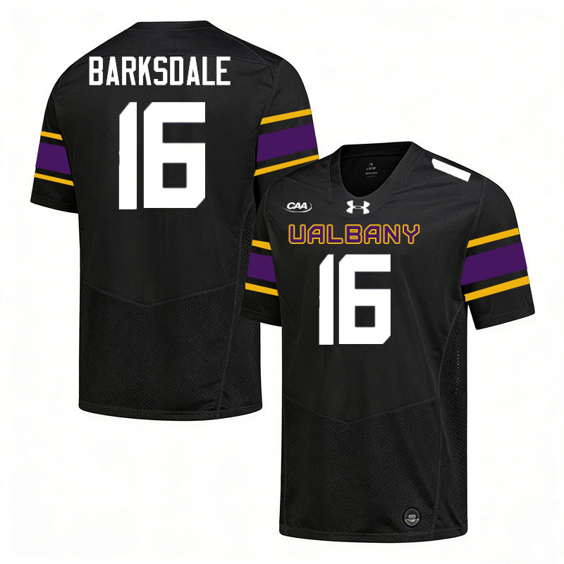 UAlbany Great Danes #16 Rashad Barksdale College Football Jerseys,Uniforms-Black